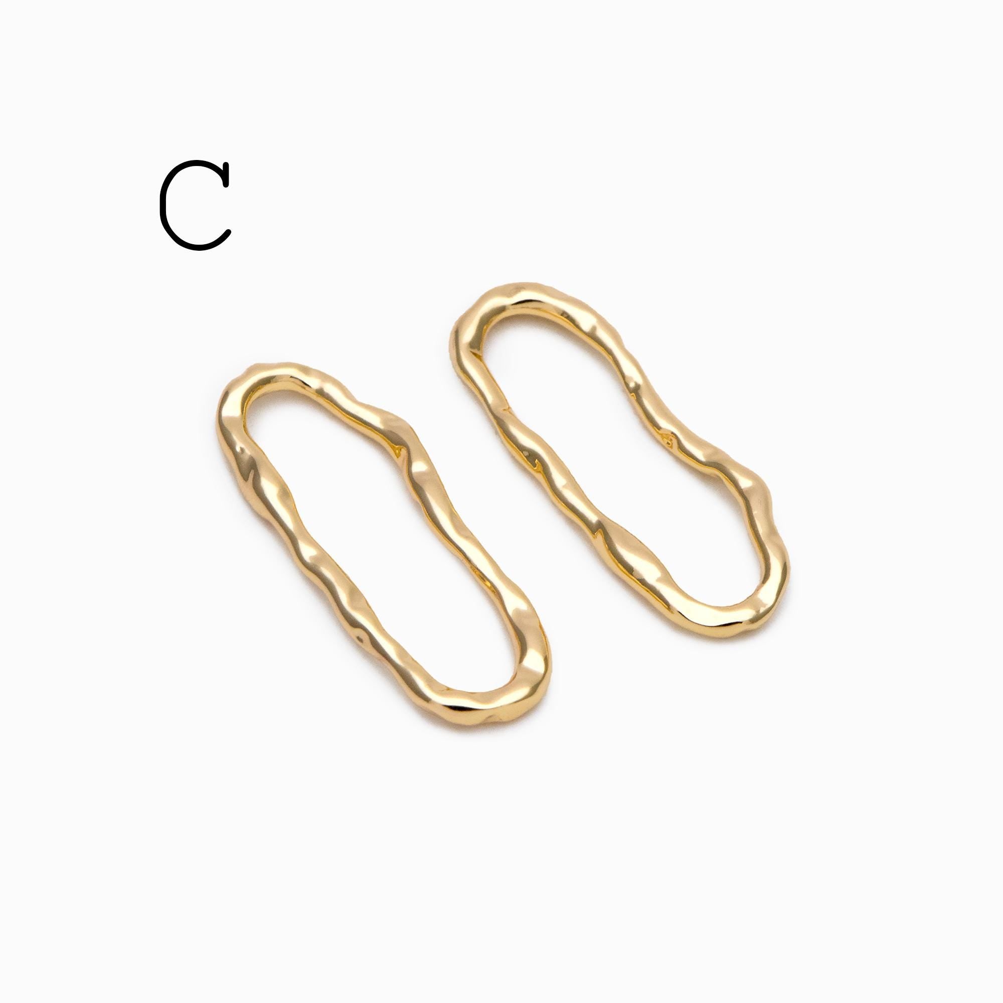 10pcs Gold Geometric Charm Connectors, 18K Gold plated Brass Earring Pendants (GB-2750)